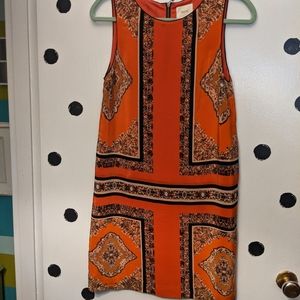 Maeve red silk patterned sleeveless dress
